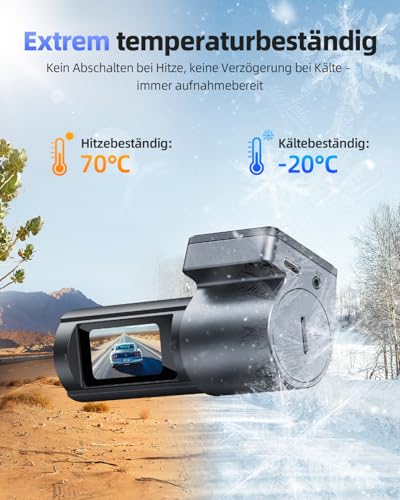 CIEVIE 4K Dashcam Auto Vorne Hinten mit GPS 5GHz WiFi, Dual Dashcam 1,5″ IPS Display, Auto Kamera mit 64GB SD Karte, 170° Weitwinkel, G-Sensor, WDR Nachtsicht, Loop-Aufnahme, Unterstützt 256GB Max