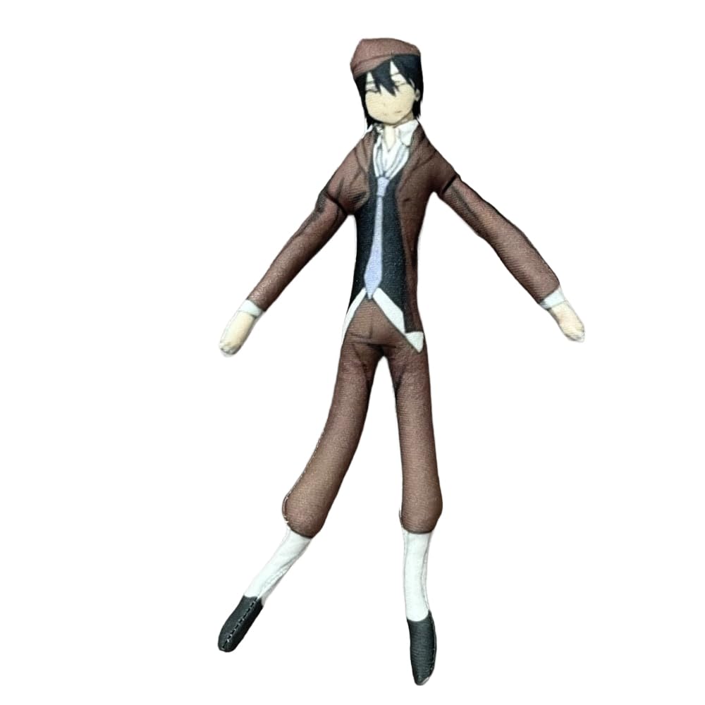 Jilijia Ranpo Edogawa Figure Funny Twistable Pillow BSD Dazai Osamu Anime Soft Stuffed Throw Figures Home Sofa Decorations Gifts for Fans 28CM