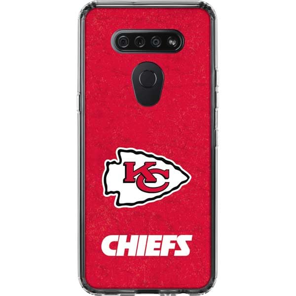 Skinit Clear Phone Case Compatible with LG K51/Q51 - Officially Licensed NFL Kansas City Chiefs Distressed Design