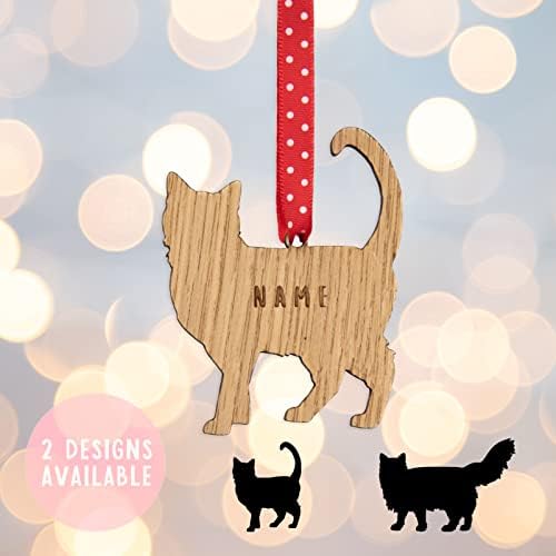 Personalised cat shaped ornament | christmas tree decorations | present for pet keepsake ornaments