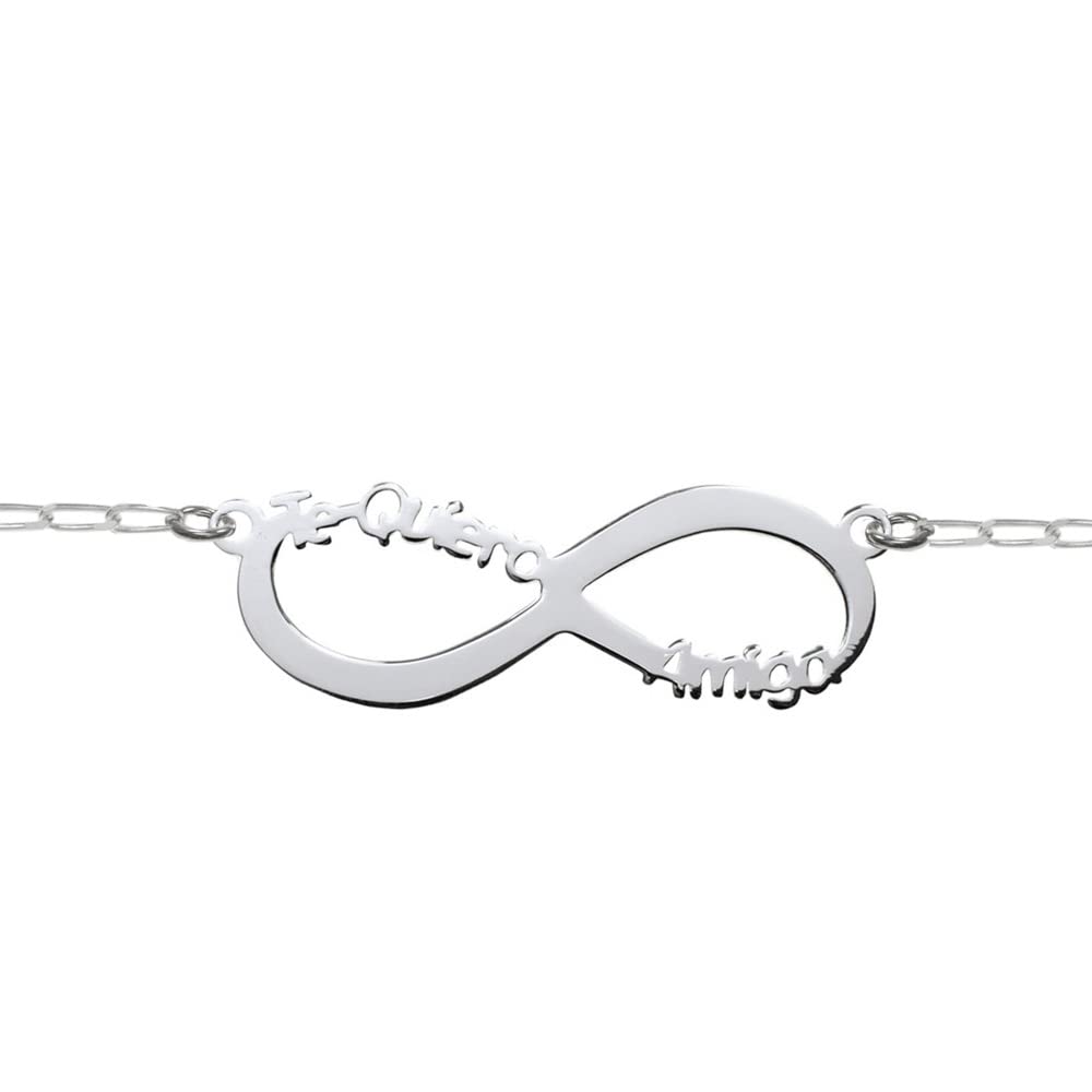 Collar Infinito Te Quiero Amiga Plata de Ley - Regalo para la mejor amiga