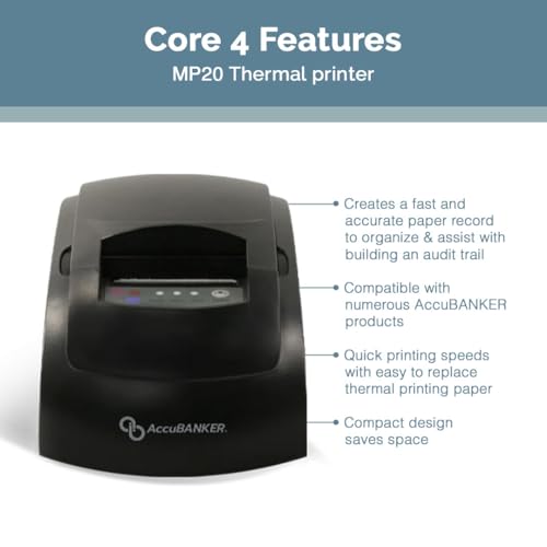 Image of AccuBANKER MP20-71 Thermal Printer for AB7100 Bill Counter - Prints Reports of Verified Bills, Quick and Easy to Use, Compact Design, Quick Printing Speed, Low Noise Level (AB7100 Compatibility)