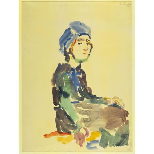 Toile imprimée Fille assise pour créer une ambiance galerie d'art dans votre salon moderne