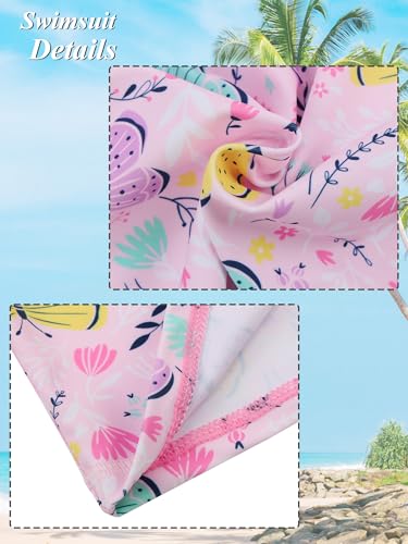 Image of Girls Two Piece Swimsuit Floral UPF 50+ Rash Guard Set Kids Beach Swimwear