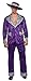 Maxim Party Supplies Adult Player Mack Daddy Hustler Costume Velvet Suit Includes Hat, Suit Jacket, Pants, Gold Chain (Medium/Large, Purple)