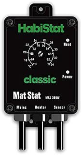 Habistat - Classic On/Off Mat Stat Thermostat - Black - 300w - Accurate Dial - Easy to Use - Ideal For Controlling Heat Mats