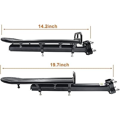 Outtag Rear Bike Rack Aluminum Alloy Bike Cargo Rack Quick Release Adjustable Bicycle Rear Rack Heavy Duty Mountain Bike Back Rack Seat Post Frame Mount Cycle Luggage Carrier Accessories