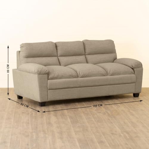 Image of Home Centre Helios Scott NXT Beige Pinewood 3 Seater Sofa - 189cm