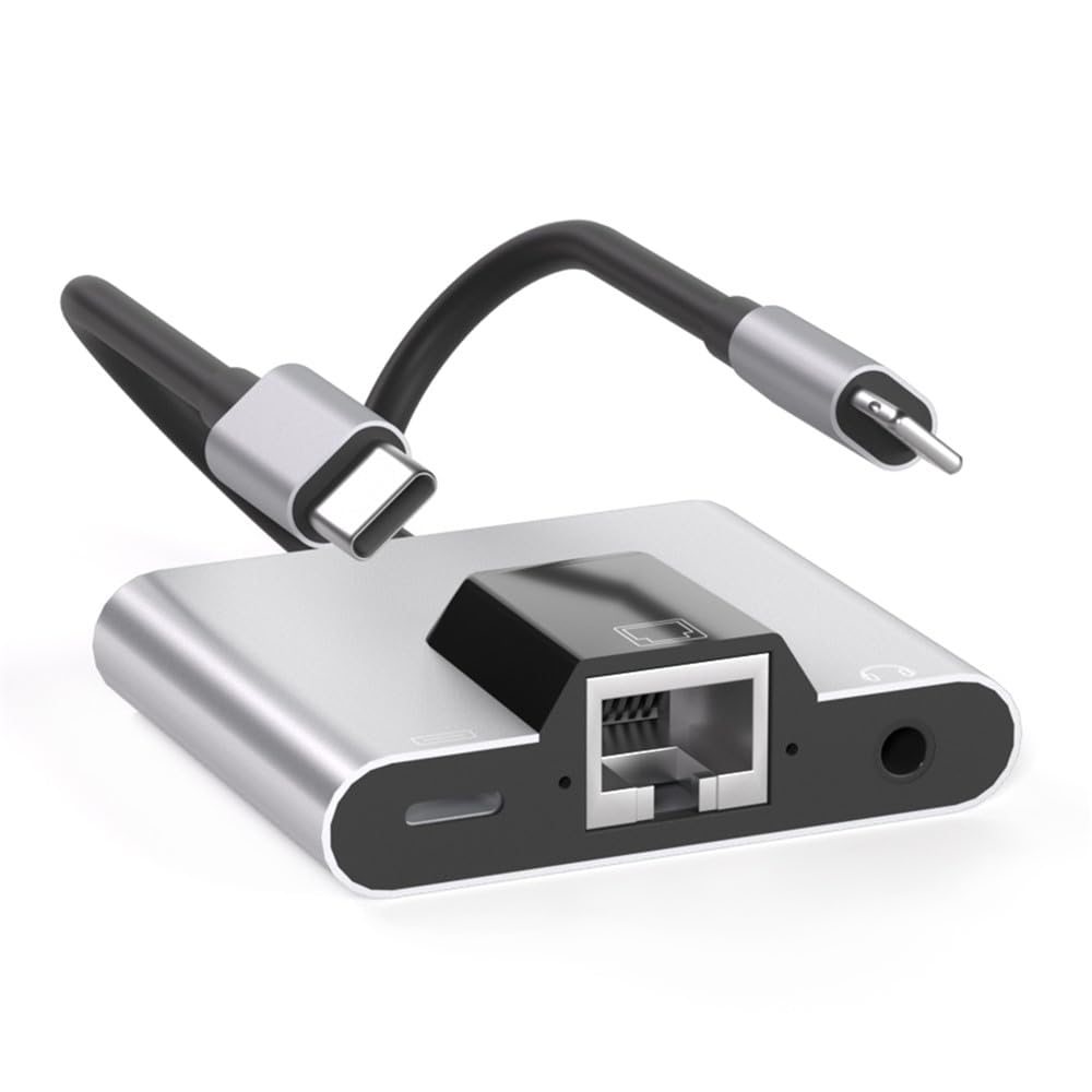 WISTAR 2 in 1 Lightning and Type C to RJ45 Ethernet Adapter Network Adapter,with Charge Port and 3.5mm Audio Jack Support, Plug and Play, Supports 100Mbps Ethernet Network, Compatible for iPhone 15-picture-10