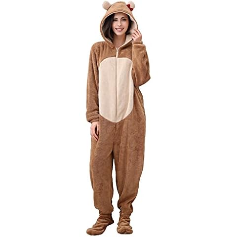 Richie House Women's Soft and Warm Fleece Pajama Suit RHW2780-A-S Brown Cover