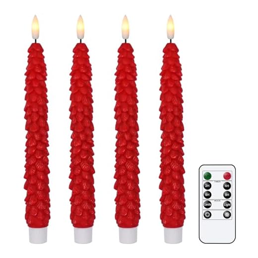 Eldnacele Velas LED en forma de árbol de Navidad con luz parpadeante y mando a distancia, mecha de cera real 3D, funciona con pilas, velas sin llama para decoración de Navidad, hogar y boda