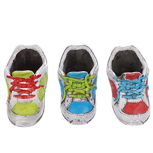 Happyyami 3pezzi Creative Shoes Flower Pot Adorabile Contenitore Per Piante Succulente Design Semplice Per Ufficio Soggiorno e Giardino Decorativo