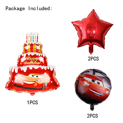 Aly CAKE-MKC-6 5Pcs Race Car Cake Foil Balloons For Kids Birthday Baby Shower Cars Lightning Mcqueen Theme Party Decorations thumb #3