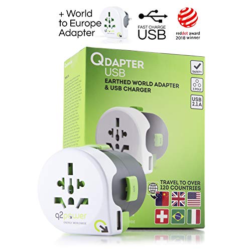 Q2 Power 2.100130 Reiseadapter Paquete Doble Set