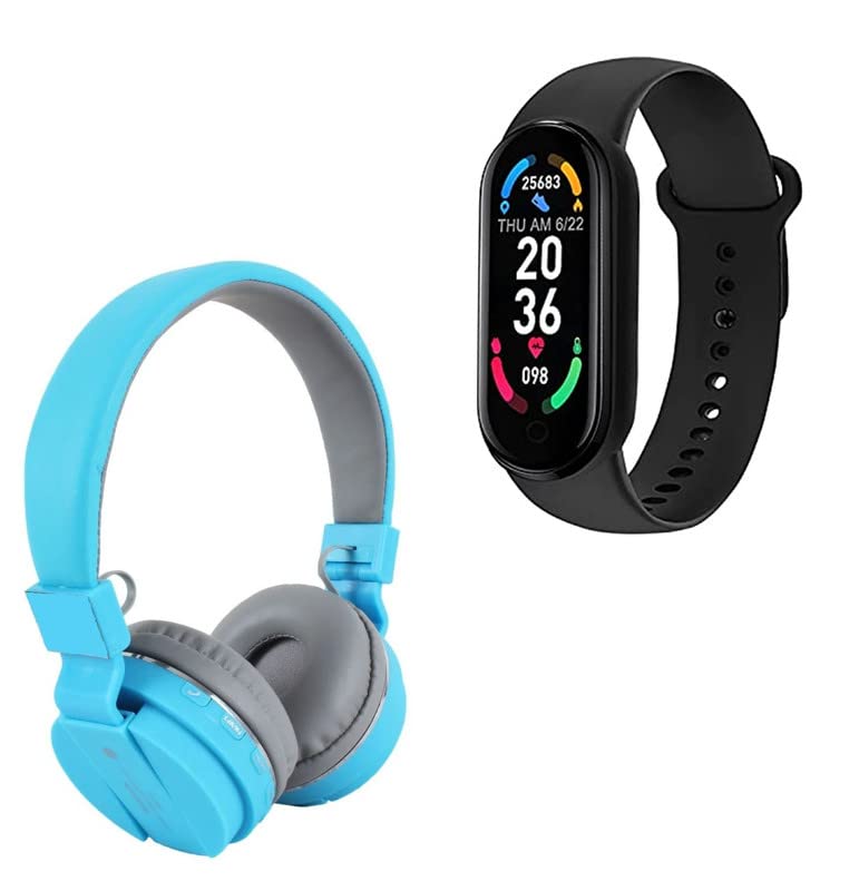 TechKing (SPECIAL with 12 YEARS WARRANTY Comfortable On-Ear Bluetooth Wireless Headphone, M6 Smart Fitness Band with Many Features Like Steps Counter, Calorie Counter etc-image-16