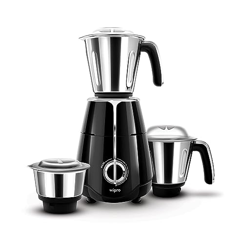 Image of Wipro Elato 1000 Watt, 100% Copper Motor, Mixer Grinder with 3 Jar, Black + Wipro Vesta 2200 watt Indcution Cooktop, Black ((Build Your Home Kit(BYHK))