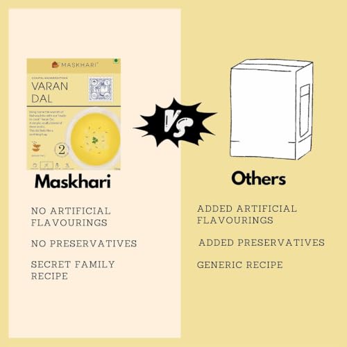 Image of Maskhari Ready to Eat Varan Daal 150g (Pack of 2) | Maharashtrian Toor Dal | Heat & Eat Instant Indian Food | Pure Veg | No Preservatives Artificial Colours | Ready Meal | Travel & Busy Life Style