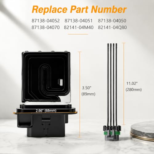 Image of Blower Motor Resistor and Harness Kit Compatible with 2005-2020 Toyota Tacoma with Manual AC Control, HVAC Fan Speed Resistor Replace# 973-582 87138-04052 8713804052