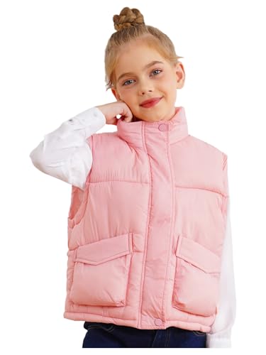 TiaoBug Kids Girls Boys Warm Puffer Down Vest Sleeveless Windproof Jacket Coat Gilets Waistcoat Padded Outerwear