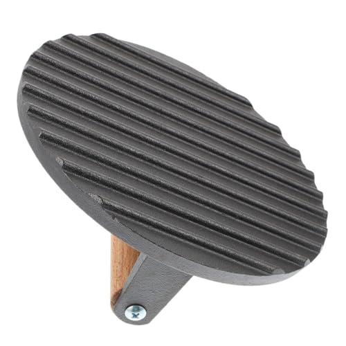 LIOOBO Prensa para Hamburguesas Redonda De Hierro Fundido 17.5×7 Cm para Barbacoa y Cocina Al Aire Libre, Herramienta De Prensado De Carne Antiadherente, Molde para Cocinar Casero y Duradero