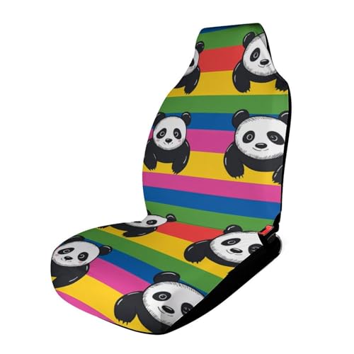 Colorful Panda Car Seat Covers Universal Car Front Seats Protector Auto Interior Accessories 1PCS