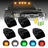 Ainiupi Solarbetriebene Fahrerhaus-Lichter, 2025 Neue solarbetriebene Fahrerhaus-Lichter für LKW, IP68 wasserdicht, ohne Bohren, kabellose Dachmarkierung, Vibrationssensor, Markierungsleuchten