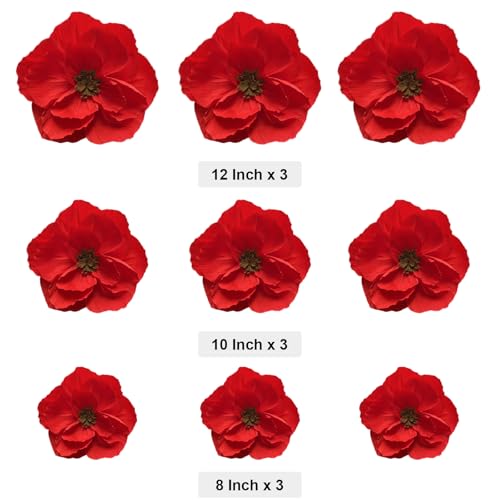 Fleurs en papier rouge : solution décorative 3D pour fond de fête