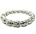 Produktbild Retro-Perlenarmband, silberfarbener Buddhakopf, handgefertigt, 10 mm