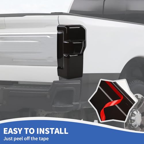 RAZPOY Tail Light Cover, Smoked Rear Light Guards Trim Compatible with Ford F250/F350/F450/F550 2023 2024 2025, Smoke Black (with Blind Spot Module) by RAZPOY - Used condition - Image 3