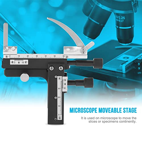 ANKROYU Microscope, Plastic Attachable Mechanical Stage Microscope, X-Y Moveable Stage Caliper with Scale, Moveable Caliper for Microscope