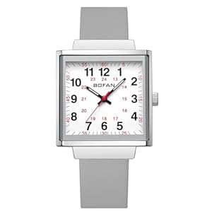 Waterproof Nurse Watch for Nurses,Medical Professionals,Students,Doctors with Easy to Read Square Dials,Second Hand and 24 Hours,Comfortable breathable Silicone Strap.