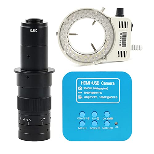 Microscope 36MP 4K 1080P USB Digital Video Microscope Camera 100X 130X 180X 300X 200X 500X Zoom C Mount Lens(with 180X Lens Light)