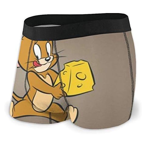 LZMM Mens Underwear Tom Jerry Mens Boxer Briefs Comfortable Polyester Fiber Microelastic Briefs Cover