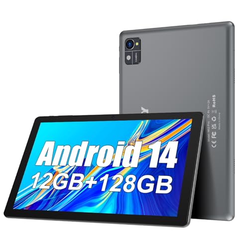 Xgody 10 inch Tablet Android 14, 12GB RAM 128GB ROM, 1TB