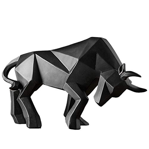 PANDRAGON Bull Statue Abstract Geometric Resin Animal Sculpture Office Decoration Home Craft Ornament