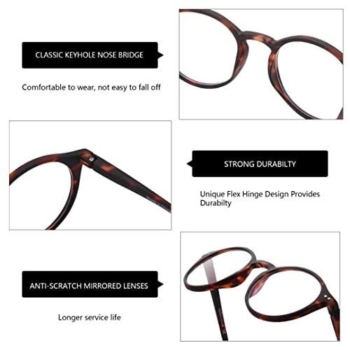 Image of BLUEMOKY Reading Glasses for Women Men, Blue Light Blocking Glasses 2 Pack, Computer Readers, Spring Hinge