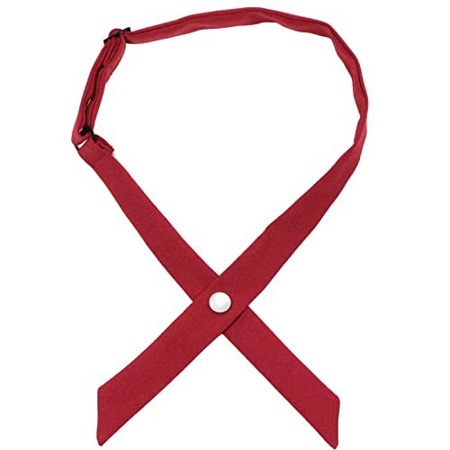 AUSKY Criss-Cross Bow Tie for Girl Uniform Adjustable Neck tie for Men Women Slim Dark Red