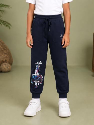 Image of KiddoPanti Boys Solid Fleece Track Pants | Cotton Poly Fleece Fabric | Ankle Length Bottom Rib | 2 Front Patch Pocket | Elastic Waist & Drawcord | Jogger Track Pants for Boys