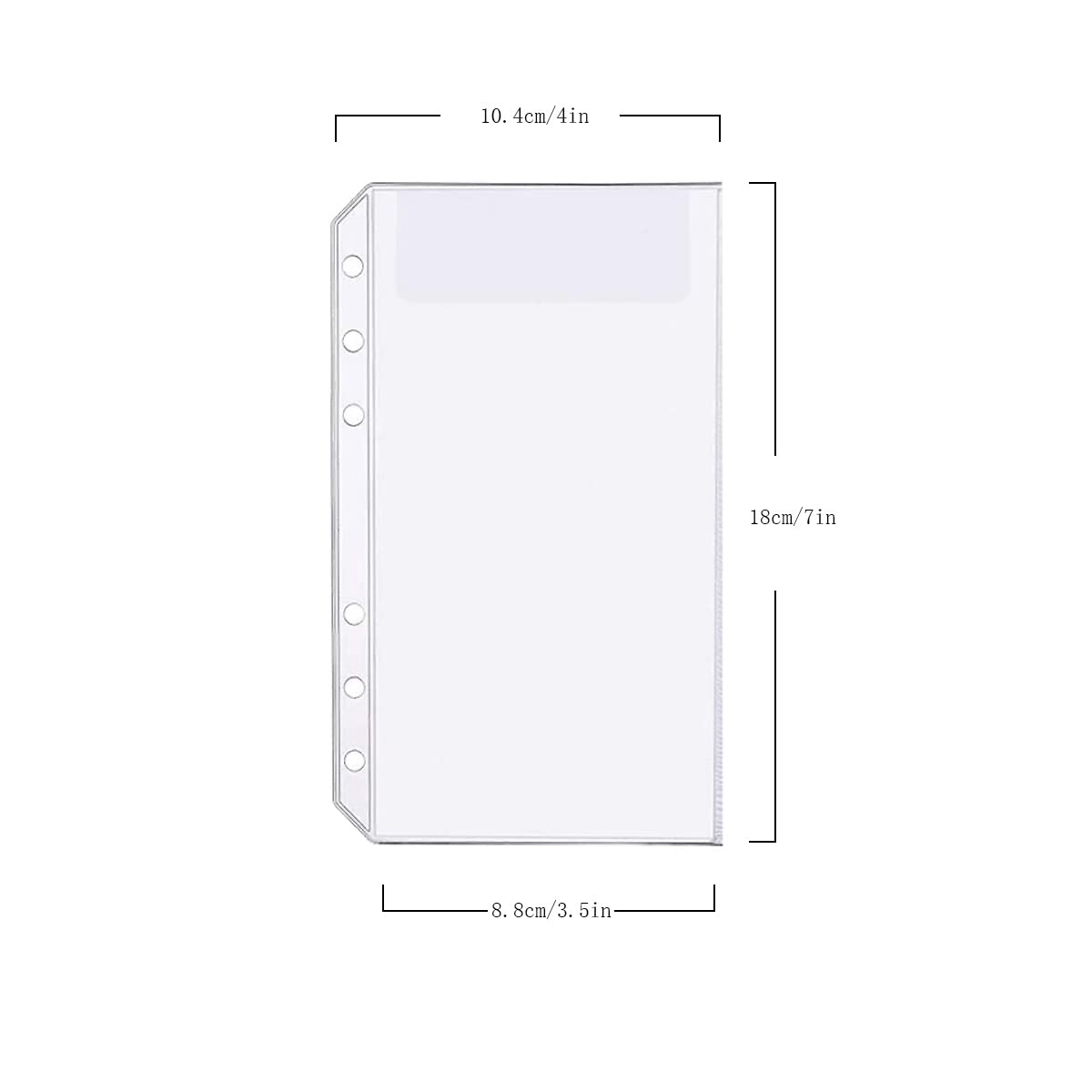 D Ring Binder Accessory Punched Binder Pockets Divider Ruler Tab Index (1 Pocket,A6) 1