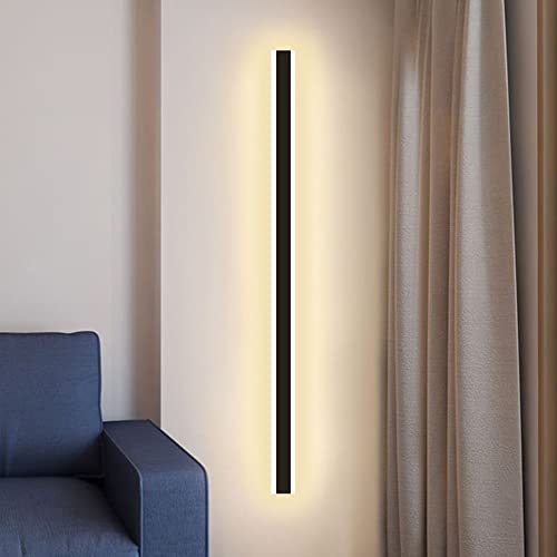 Applique Murale LED 80CM Rectangle Noir à Intensité Variable AMAZWI - 3