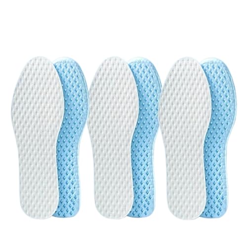 Plantillas Hombre Plantillas transpirables de malla con almohadillas refrescantes que absorben el sudor y son ligeras y con espuma viscoelástica. Plantillas Mujer(Blue-3Pair,EU41-42)