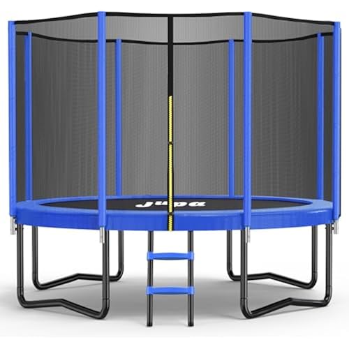 JUPA Trampoline 8FT 10FT 12FT 14FT, Outdoor Tramp with Enclosure Net, 410LBS Yard Trampoline for Kids - Recreational Anti-Rust Trampolin for Kids and Adults with Ladder