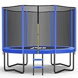 JUPA Trampolin 2,4 m, 3,6 m, 3,6 m, 3,6 m, 4,6 m, 4,6 m, Outdoor-Trampolin mit Netz, 186 kg Yard Trampolin für Kinder – rostfreies Freizeit-Trampolin für Kinder und Erwachsene mit Leiter
