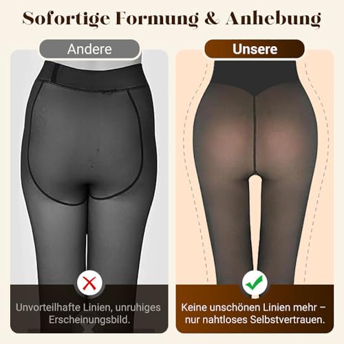 Strumpfhose Damen 2026 Neu Thermostrumpfhosen Gefüttert Fleece Thermoleggings Damen Winter Warm Leggings High Waist Dicke Pantyhose (DE/NL/SE/PL, Alphanumerisch, L, XL, Regular, Regular, Braun)