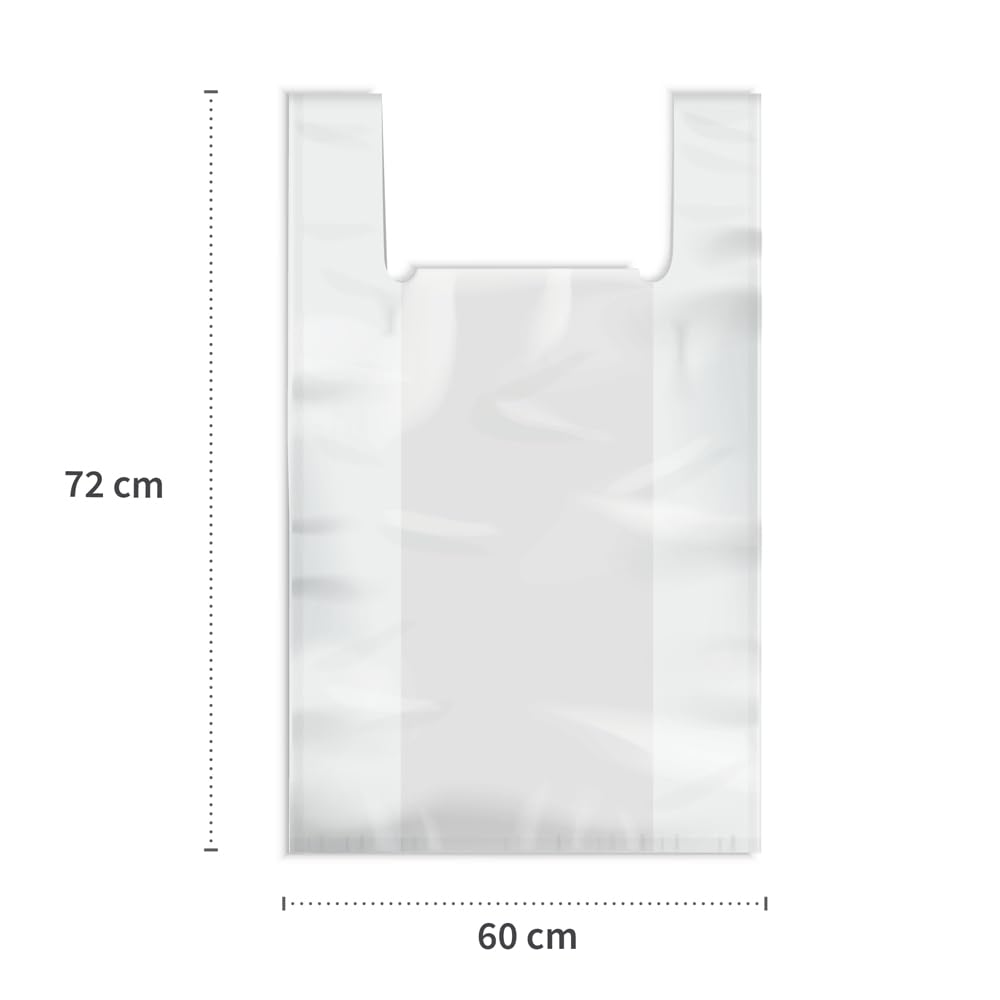 600 Stück, Müllsäcke, FRANZ MENSCH, 72x60cm, transparent, HDPE, 15my, Griff | Rolle, Müllbeutel, Mülltüten, Abfallsack, Abfallbeutel, Hausmüll, trash bags, mit Griff, Haushalt, Gewerbe