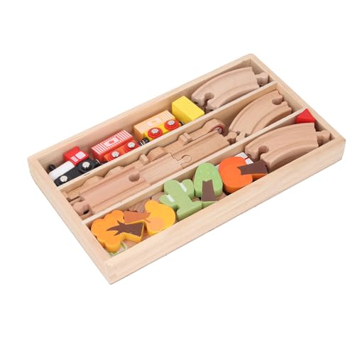 Rails de train en bois : kit de chemin de fer complet pour circuit de train enfant