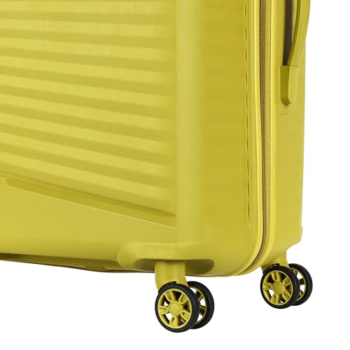 Image of Kamiliant by American Tourister Rock-Lite Medium 68 Cm Check-in Hard Sided Trolley Bag for Men & Women, Suitcase 66L for Travel with 3 Digit Combination Lock - Cress Green