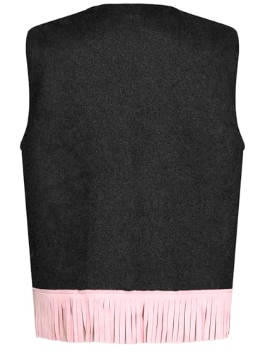 Choomomo Western Cowgirl Vest for Girls Kids Fringe Tassels Waistcoat Open Front Sleeveless Tank Top2