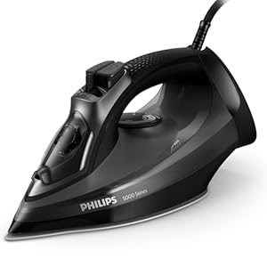 Philips 5000 Series Steam Iron, 2600W Quick Heat-Up, 45g/min Continuous Steam, Scratch-Resistant Soleplate, 200g Steam Boost, Drip Stop, Ergonomic Handle (DST5040/86)