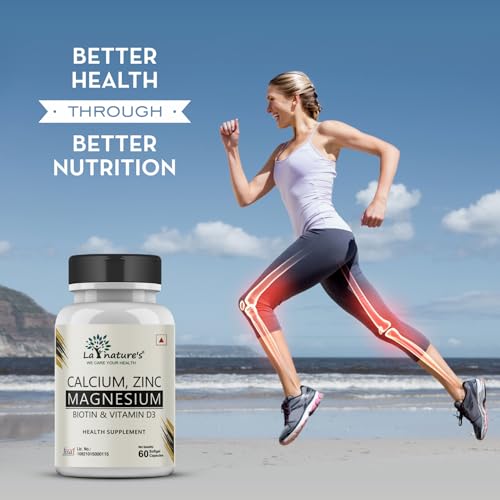 La Nature's Omega 3 Fish Oil Gold & Calcium Magnesium Zinc Biotin & Vitamin D3 for Men and Women - 120 Softgels Capsules